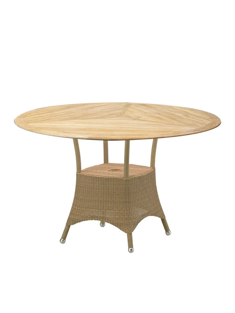 Lansing Trädgårdsbord, litet från Cane-line - Naturlig / Inkl. bordplade i teak - Jacobsen Plus