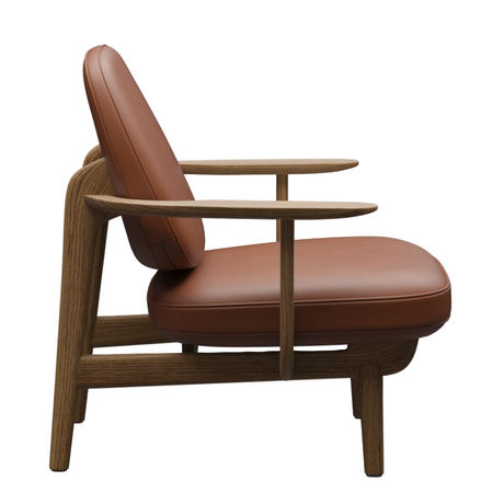 Fred JH97 fåtölj, valnöt Essential-läder, ek klarlack från Fritz Hansen - 2 - Jacobsen Plus