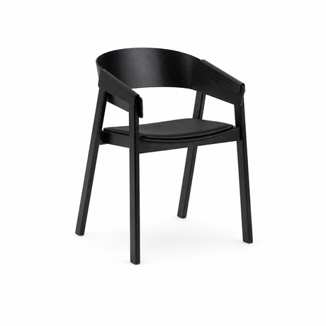 Cover Fåtölj, svart med läder från Muuto - 1 - Jacobsen Plus