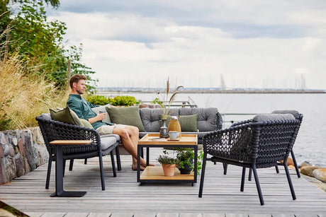 Ocean Enkelmodul, soft rope från Cane-line - Dark grey / Ingen dyna - Jacobsen Plus