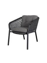 Ocean Loungestol, Soft Rope från Cane-line - Dark grey / Dark grey, Cane-line Wove - Jacobsen Plus