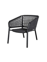 Ocean Loungestol, Soft Rope från Cane-line - Dark grey / Ingen dyna - Jacobsen Plus