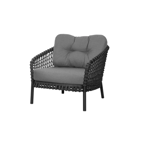Ocean Large Loungestol, soft rope från Cane-line - Grey - Cane-line AirTouch w/QuickDry & Airflow - Jacobsen Plus