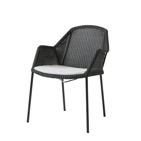 Breeze stol, stapelbar inkl. dyna från Cane-line - Black / Grey - Cane-line Natté - Jacobsen Plus