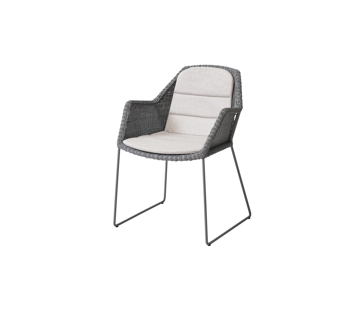 Breeze stol inkl. dyna från Cane-line - Light grey / Sand - Cane-line Natté - Jacobsen Plus