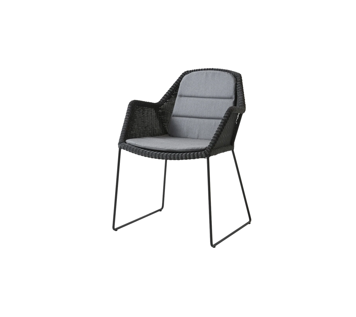 Breeze stol inkl. dyna från Cane-line - Black / Grey - Cane-line Natté - Jacobsen Plus