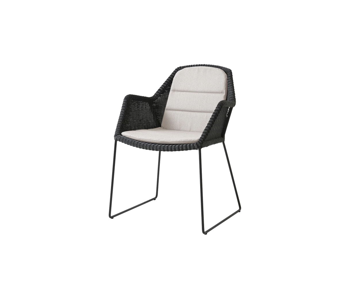 Breeze stol inkl. dyna från Cane-line - Black / Sand - Cane-line Natté - Jacobsen Plus