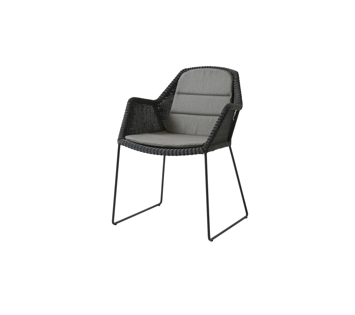Breeze stol inkl. dyna från Cane-line - Black / Taupe - Cane-line Natté - Jacobsen Plus
