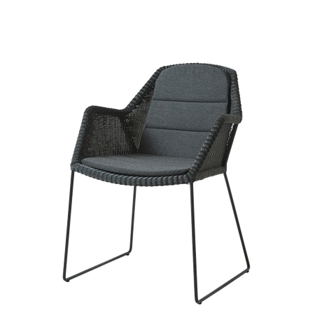 Breeze stol inkl. dyna från Cane-line - Black / Grey - Cane-line Natté - Jacobsen Plus