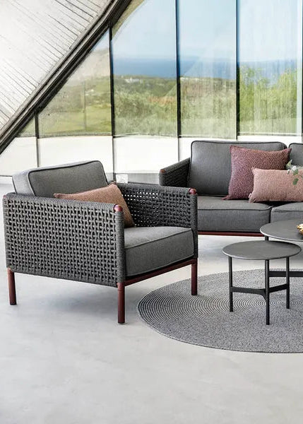 Encore Loungestol, Soft Rope från Cane-line - Lava grey-Dark grey - Jacobsen Plus