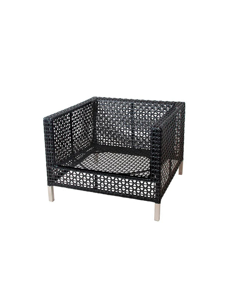 Connect Loungestol, svart/antracit från Cane-line - Grey, Cane-line Natté - Jacobsen Plus