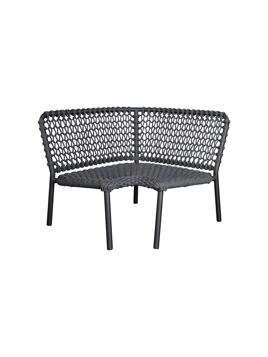 Ocean Hörnmodul, soft rope från Cane-line - Dark grey / Ingen dyna - Jacobsen Plus