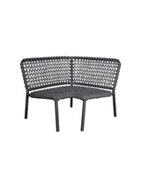 Ocean Hörnmodul, soft rope från Cane-line - Dark grey / Ingen dyna - Jacobsen Plus