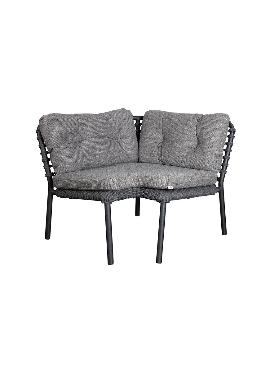 Ocean Hörnmodul, soft rope från Cane-line - Dark grey / Dark grey, Cane-line Wove - Jacobsen Plus