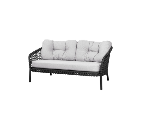 Ocean large 2-sitssoffa, Soft Rope från Cane-line - Grey - Cane-line AirTouch w/QuickDry & Airflow - Jacobsen Plus