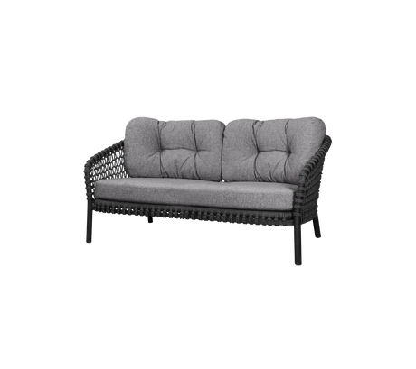 Ocean large 2-sitssoffa, Soft Rope från Cane-line - Grey - Cane-line AirTouch w/QuickDry & Airflow - Jacobsen Plus