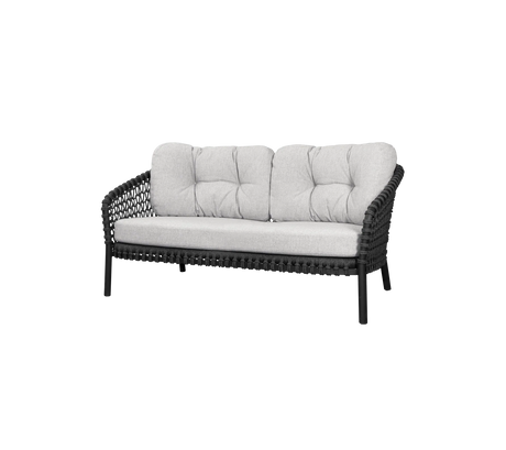 Ocean large 2-sitssoffa, Soft Rope från Cane-line - Grey - Cane-line AirTouch w/QuickDry & Airflow - Jacobsen Plus