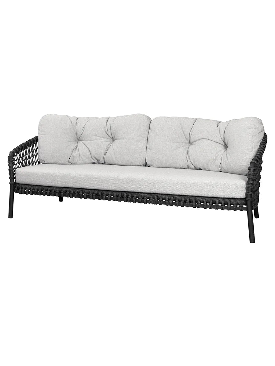 Ocean large 3-sits. Soffa, soft rope från Cane-line - Light brown - Cane-line AirTouch w/QuickDry & Airflow - Jacobsen Plus