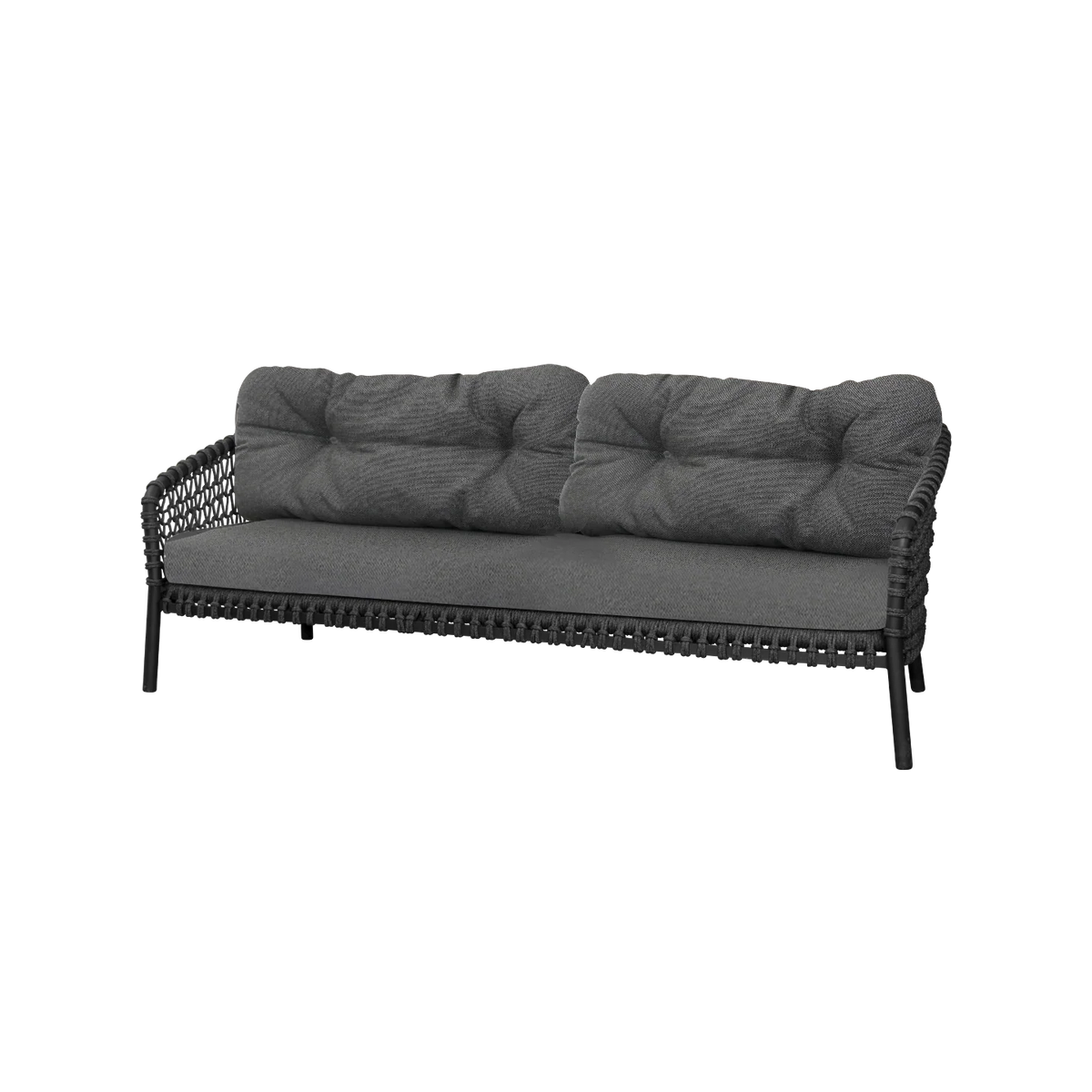 Ocean large 3-sits. Soffa, soft rope från Cane-line - Grey - Cane-line AirTouch w/QuickDry & Airflow - Jacobsen Plus