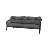 Ocean large 3-sits. Soffa, soft rope från Cane-line - Grey - Cane-line AirTouch w/QuickDry & Airflow - Jacobsen Plus