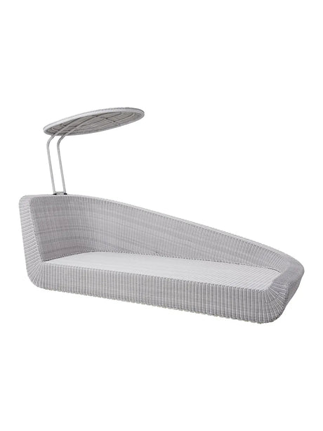 Savannah Daybed, vänster i vit/grå från Cane-line - Grå, Cane-line Natte dyna - Jacobsen Plus