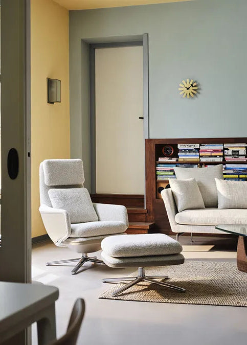 Grand Relax Fåtölj inkl. Fotpall, grå/beige från Vitra - 2 - Jacobsen Plus