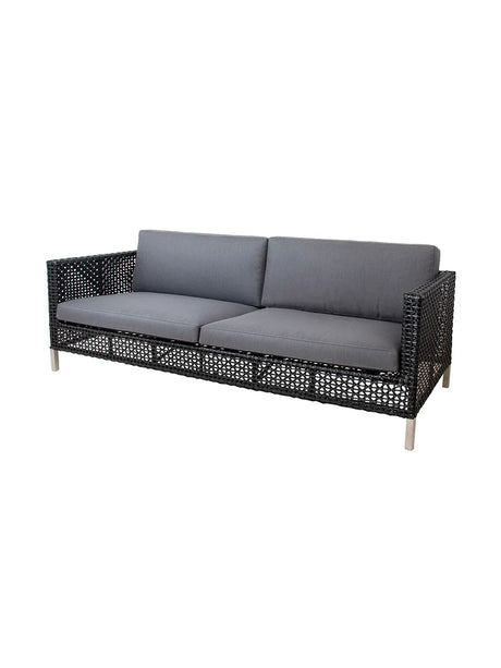 Connect 3 personers Soffa, svart/antracit från Cane-line - Grey, Cane-line Natté - Jacobsen Plus