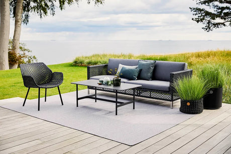 Connect 3 personers Soffa, svart/antracit från Cane-line - Grey, Cane-line Natté - Jacobsen Plus