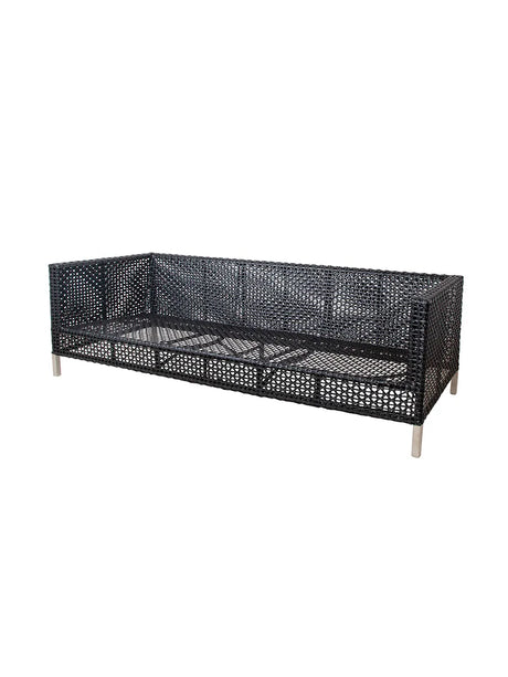 Connect 3 personers Soffa, svart/antracit från Cane-line - Grey, Cane-line Natté - Jacobsen Plus