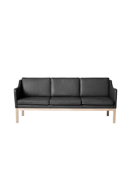 L43 MK46 Soffa, svart läder av Mogens Koch - Jacobsen Plus
