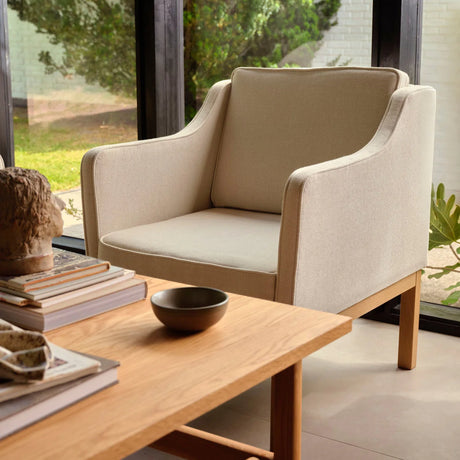 L46 MK155 fåtölj, beige textil av Mogens Koch - 3 - Jacobsen Plus