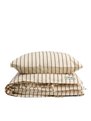 Bongusta - Percale-sängkläder, 140x200/60x63 cm, Kräm & bläck