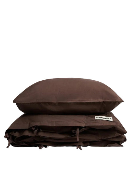 Bongusta - Percale sängkläder, 140x200/60x63 cm, Kaffe - Jacobsen Plus