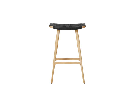 Freja barstol, ek, Leather Stripe Saddle Black från Stellar Works - 4 - Jacobsen Plus