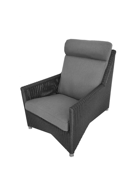 Diamond Highback Stol inkl. Dyna från Cane-line - Graphite, Weave / Cane-line Natté dyna - Jacobsen Plus