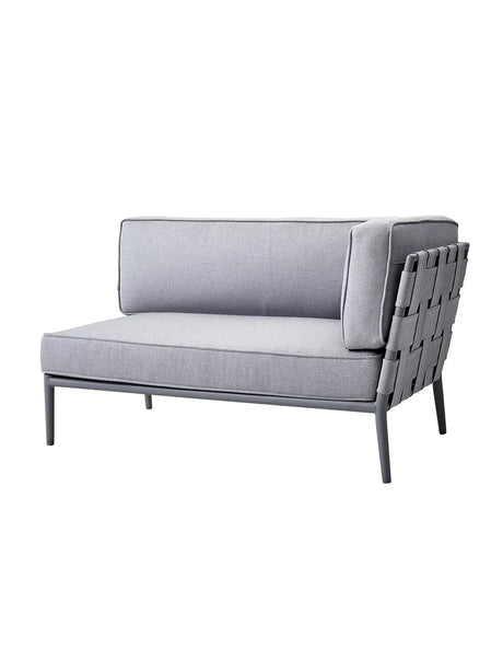 Conic 2-sits modulsoffa, vänster inkl. dynset från Cane-line - Light grey - Jacobsen Plus