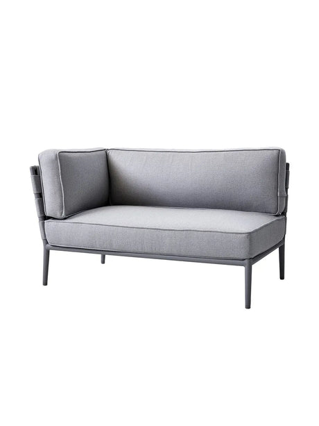 Conic 2-sits modulsoffa, höger inkl. dynset från Cane-line - Light grey - Jacobsen Plus