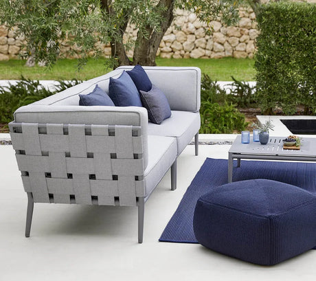 Conic 2-sits modulsoffa, vänster inkl. dynset från Cane-line - Light grey - Jacobsen Plus