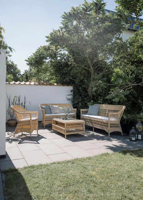Charlot 2-sits trädgårdsoffa, Natur från Sika-Design - Ingen dyna - Jacobsen Plus