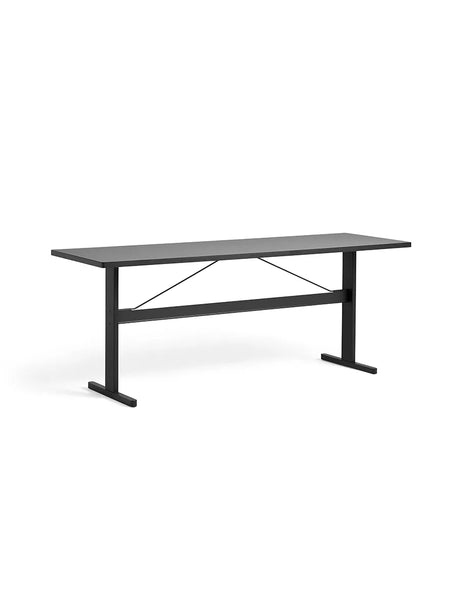 Passerelle Högt bord, L200 cm från Hay - Water-based lacquered oak / Ink black / Water-based lacquered oak - Jacobsen Plus