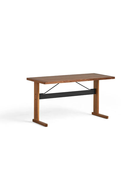 Passerelle skrivbord, L140 cm från Hay - Water-based lacquered oak / Ink black / Water-based lacquered oak - Jacobsen Plus