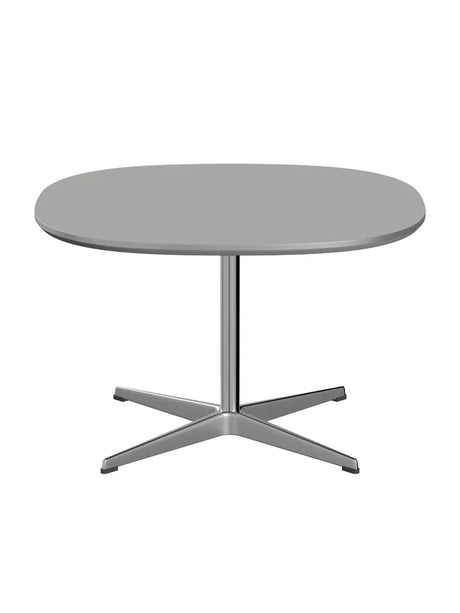 Piet Hein A202 Soffbord, 75 x 75 cm från Fritz Hansen - Vit laminat m. alukant - Krom stel - Jacobsen Plus