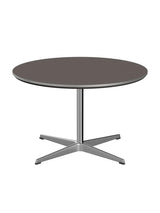 Piet Hein A222 Soffbord, Ø75 cm från Fritz Hansen - Grå laminat m. alukant - Jacobsen Plus