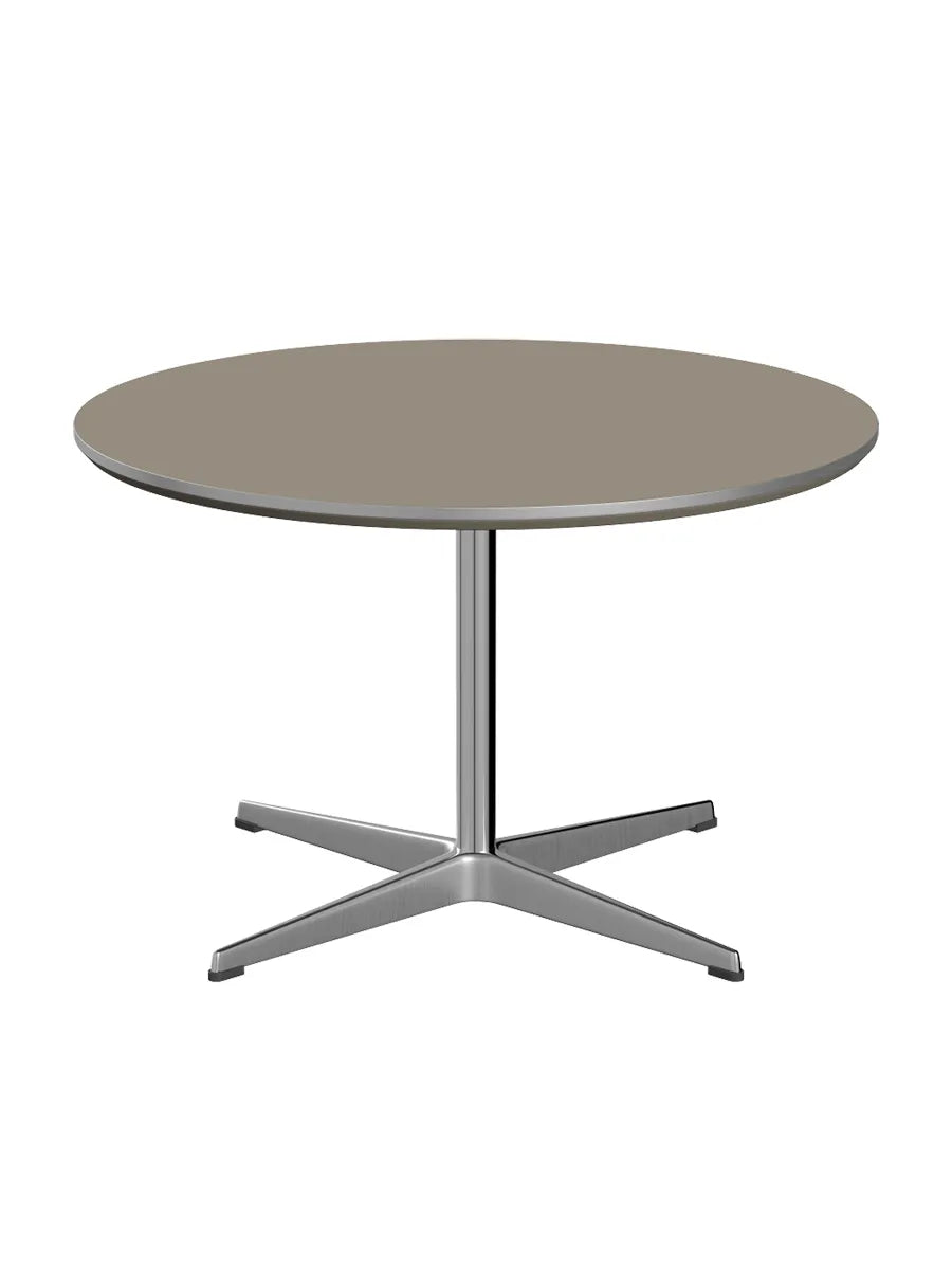 Piet Hein A222 Soffbord, Ø75 cm från Fritz Hansen - Brown Ottawa m. alukant (specialfarve) - Jacobsen Plus