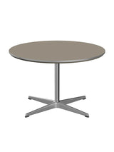 Piet Hein A222 Soffbord, Ø75 cm från Fritz Hansen - Brown Ottawa m. alukant (specialfarve) - Jacobsen Plus