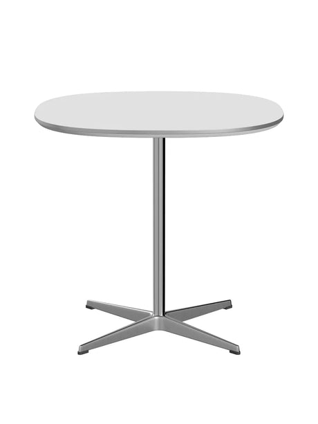 Piet Hein A602 cafébord, 75 x 75 cm från Fritz Hansen - Vit laminat m. alukant - Jacobsen Plus