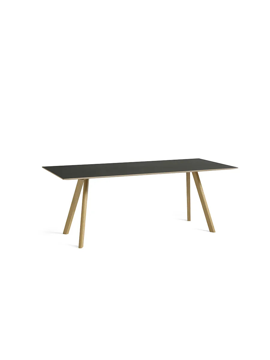 CPH30 bord, 200 cm från Hay - Svart linoleum / Lackerad eg - Jacobsen Plus