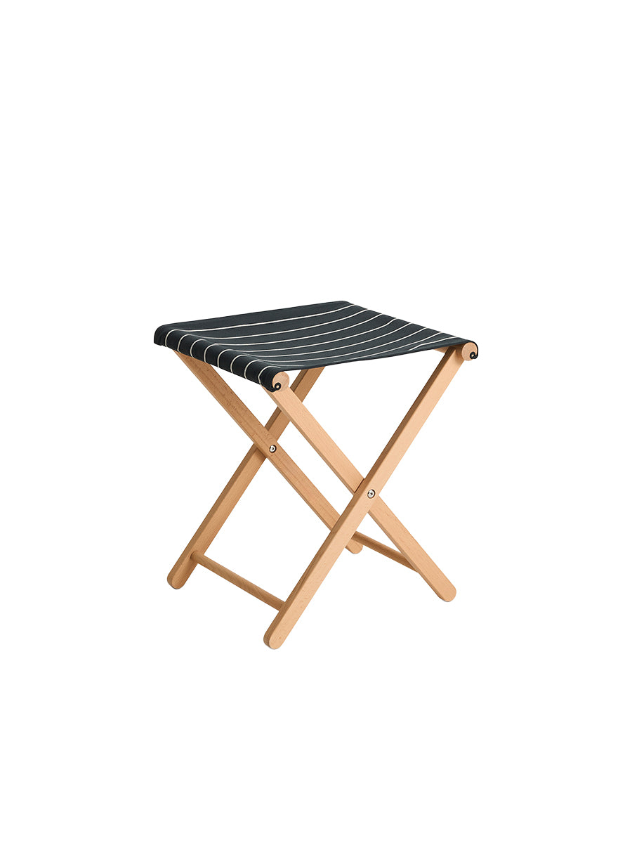 Outdoor Market hopfällbar pall från HAY - Black with beige stripe - Jacobsen Plus