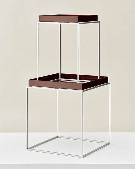 Tray Table, liten och hög, 30x30, silikonbelagt stålunderrede från HAY - Black - Jacobsen Plus
