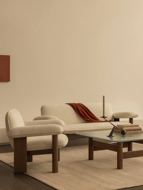 Brasilia Soffa, Fårskinn från Audo Copenhagen - Moonlight - Oak - Jacobsen Plus